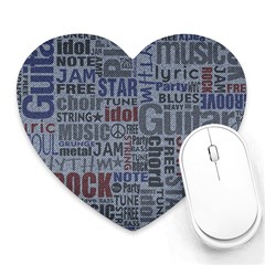 Dark Denim With Letters Heart Mousepads by ArtsyWishy