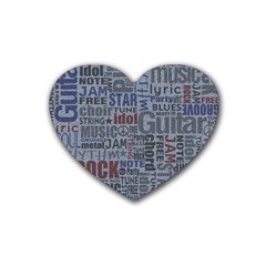 Dark Denim With Letters Rubber Coaster (heart)  by ArtsyWishy