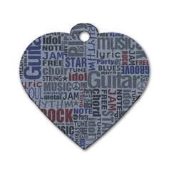 Dark Denim With Letters Dog Tag Heart (one Side) by ArtsyWishy