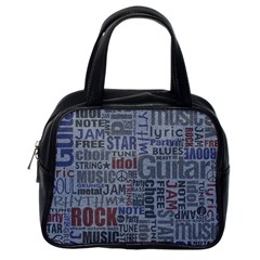 Dark Denim With Letters Classic Handbag (one Side)