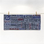 Dark Denim With Letters Hand Towel Front