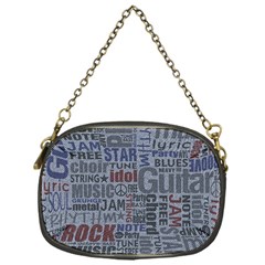 Dark Denim With Letters Chain Purse (one Side) by ArtsyWishy