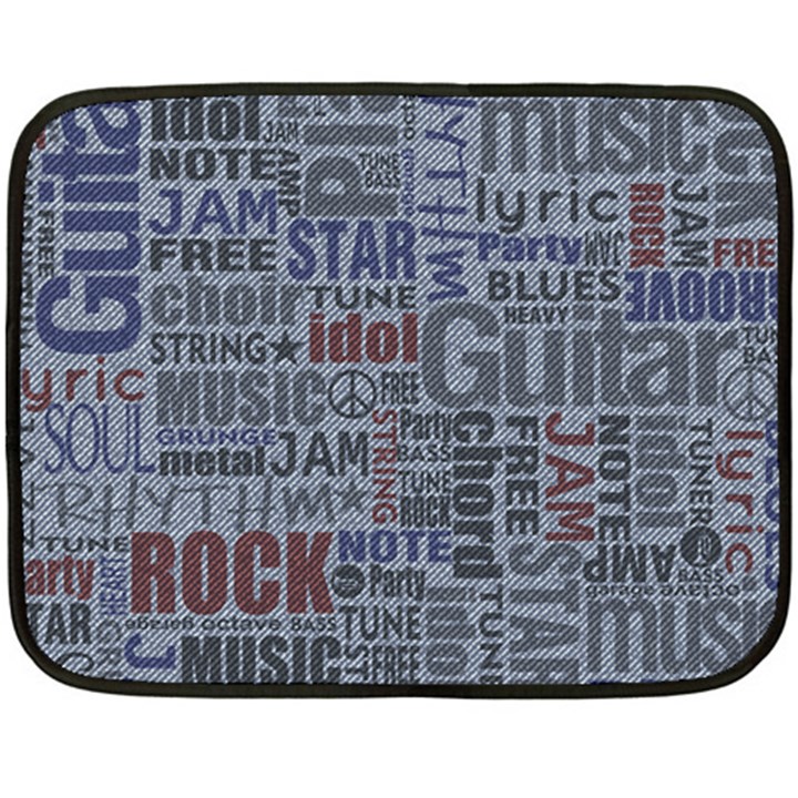 Dark Denim With Letters Double Sided Fleece Blanket (Mini) 