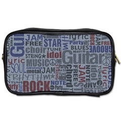 Dark Denim With Letters Toiletries Bag (one Side) by ArtsyWishy