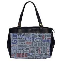 Dark Denim With Letters Oversize Office Handbag (2 Sides) by ArtsyWishy