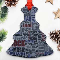 Dark Denim With Letters Ornament (christmas Tree)  by ArtsyWishy