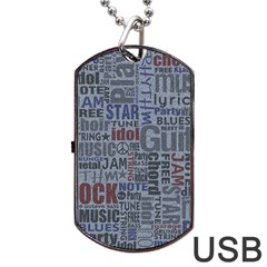 Dark Denim With Letters Dog Tag Usb Flash (two Sides) by ArtsyWishy