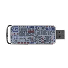 Dark Denim With Letters Portable Usb Flash (two Sides) by ArtsyWishy