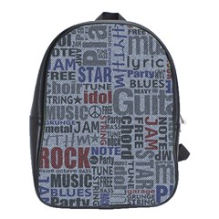 Dark Denim With Letters School Bag (xl) by ArtsyWishy