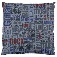 Dark Denim With Letters Large Flano Cushion Case (one Side) by ArtsyWishy