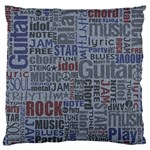 Dark Denim With Letters Large Flano Cushion Case (Two Sides) Front