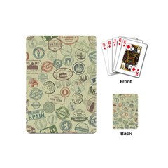 Beige Denim With Logos Playing Cards Single Design (mini) by ArtsyWishy