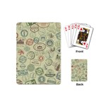 Beige Denim With Logos Playing Cards Single Design (Mini) Back