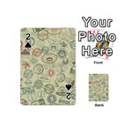 Beige Denim With Logos Playing Cards 54 Designs (Mini) Front - Spade2