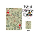 Beige Denim With Logos Playing Cards 54 Designs (Mini) Front - Heart6