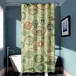 Beige Denim With Logos Shower Curtain 36  x 72  (Stall)  Curtain(36 X72 ) - 33.26 x66.24  Curtain(36 X72 )