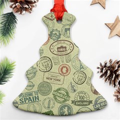 Beige Denim With Logos Ornament (christmas Tree) 