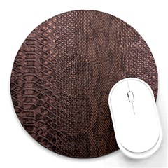 Leather Snakeskin Design Round Mousepads