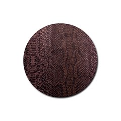 Leather Snakeskin Design Rubber Coaster (round)  by ArtsyWishy