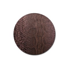 Leather Snakeskin Design Magnet 3  (round) by ArtsyWishy