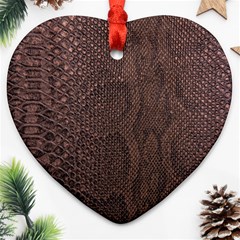 Leather Snakeskin Design Heart Ornament (Two Sides)