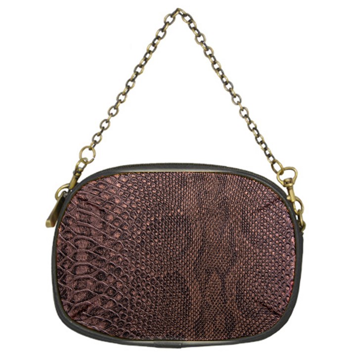 Leather Snakeskin Design Chain Purse (One Side)