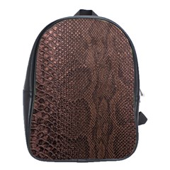 Leather Snakeskin Design School Bag (Large)