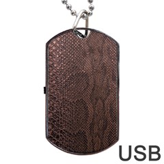 Leather Snakeskin Design Dog Tag Usb Flash (one Side) by ArtsyWishy