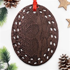 Leather Snakeskin Design Ornament (oval Filigree) by ArtsyWishy