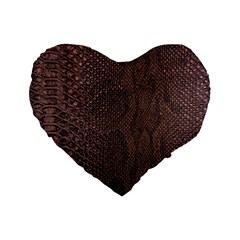 Leather Snakeskin Design Standard 16  Premium Heart Shape Cushions by ArtsyWishy