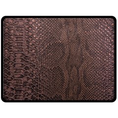 Leather Snakeskin Design Double Sided Fleece Blanket (large)  by ArtsyWishy