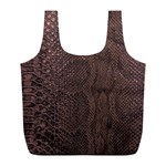 Leather Snakeskin Design Full Print Recycle Bag (L) Front