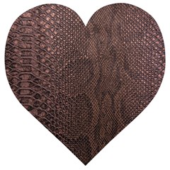 Leather Snakeskin Design Wooden Puzzle Heart by ArtsyWishy