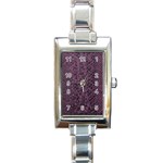 Purple Leather SnakeSkin Design Rectangle Italian Charm Watch Front