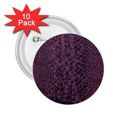 Purple Leather Snakeskin Design 2 25  Buttons (10 Pack)  by ArtsyWishy