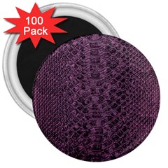 Purple Leather Snakeskin Design 3  Magnets (100 Pack) by ArtsyWishy