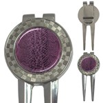 Purple Leather SnakeSkin Design 3-in-1 Golf Divots Front