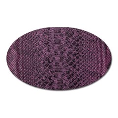 Purple Leather Snakeskin Design Oval Magnet by ArtsyWishy