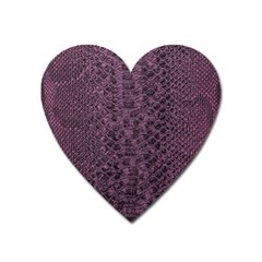 Purple Leather Snakeskin Design Heart Magnet by ArtsyWishy