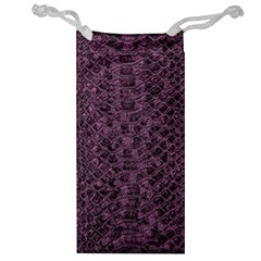 Purple Leather Snakeskin Design Jewelry Bag by ArtsyWishy