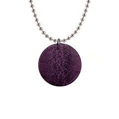 Purple Leather Snakeskin Design 1  Button Necklace by ArtsyWishy