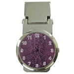 Purple Leather SnakeSkin Design Money Clip Watches Front