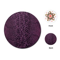 Purple Leather Snakeskin Design Playing Cards Single Design (round) by ArtsyWishy