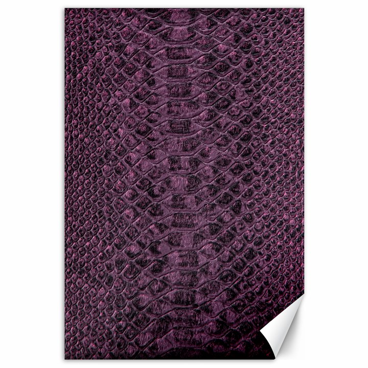 Purple Leather SnakeSkin Design Canvas 12  x 18 