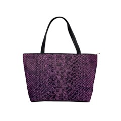 Purple Leather Snakeskin Design Classic Shoulder Handbag by ArtsyWishy