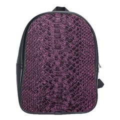 Purple Leather Snakeskin Design School Bag (large) by ArtsyWishy