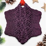 Purple Leather SnakeSkin Design Snowflake Ornament (Two Sides) Front