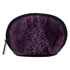 Purple Leather Snakeskin Design Accessory Pouch (medium) by ArtsyWishy