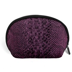 Purple Leather Snakeskin Design Accessory Pouch (large) by ArtsyWishy