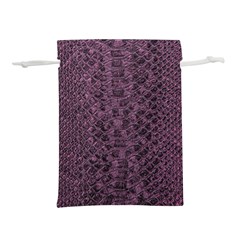 Purple Leather Snakeskin Design Lightweight Drawstring Pouch (s) by ArtsyWishy